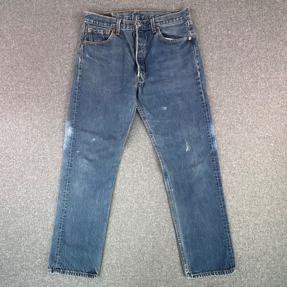 Levi's Jeans Men 34x32 501 Original Fit Blue Straight Leg Button Fly USA Made